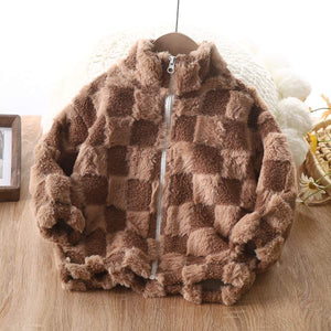 Checkered Fuzzy Jacket for Arantxa