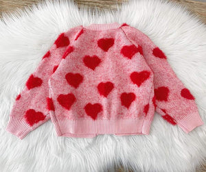 Valentines Fuzzy Cardi for Bren