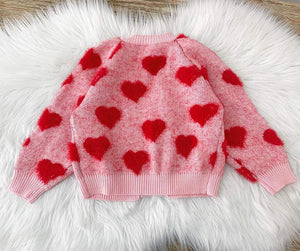 Valentines Fuzzy Cardi for Macey