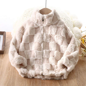 Checkered Fuzzy Jacket for Kristina